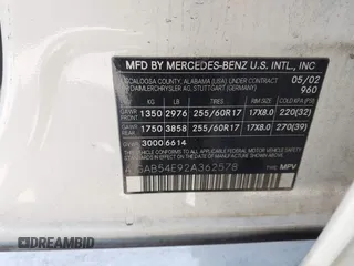 2002 Mercedes-Benz M 320/430/500 z VIN 4JGAB54E92A362578, wystawiony jako IAAI lot #42171526 z przebiegiem 172 623 mil mil oraz . Historia ofert i sprzedaży dostępna na DreamBid. Obrazek 9.
