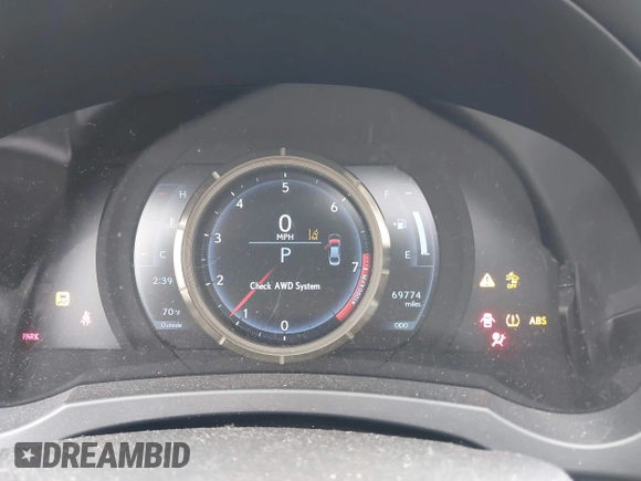 2020 Lexus IS 350 F Sport with VIN JTHGZ1E20L5017911, listed as a IAAI auction lot 42083567 with 69,774 mi miles and . Bid and sale history available at DreamBid. Image 7.