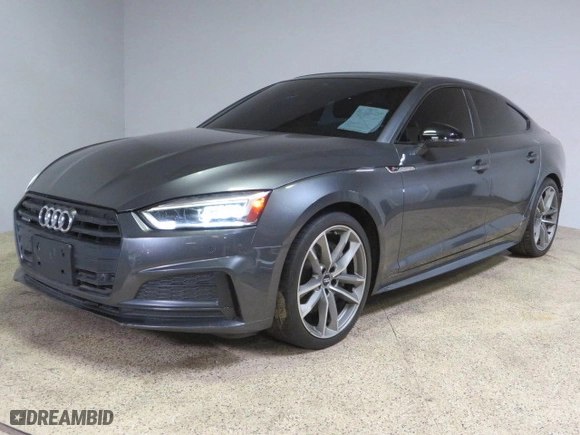 2019 Audi A5 Sportback Premium Plus with VIN WAUENCF58KA006182, listed as a Copart auction lot 74616324 with 59,823 mi miles and Salvage Title. Bid and sale history available at carsss.com. Image 2.