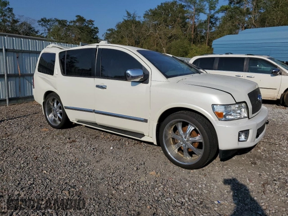 2006 Infiniti QX56 z VIN 5N3AA08A76N810044, wystawiony jako Copart lot #74182384 z przebiegiem Nie podano mil oraz Szkoda całkowita • Salvage title. Historia ofert i sprzedaży dostępna na DreamBid. Obrazek 4.