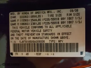 2009 Acura RDX Tech Pkg with VIN 5J8TB185X9A006006, listed as a Copart auction lot 48622895 with 134,508 mi miles and Clean Title. Bid and sale history available at carsss.com. Image 13.