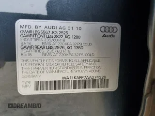 2010 Audi Q5 Premium Plus с VIN WA1LKAFP7AA074328, выставлен на аукционе Copart как лот 55365415 с пробегом 153 680 миль миль и Списание • Salvage title. История ставок и продаж доступна на DreamBid. Изображение 14.