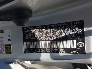 2014 Toyota Prius with VIN JTDKN3DP1E3051337, listed as a IAAI auction lot 42526207 with 306,478 mi miles and . Bid and sale history available at DreamBid. Image 9.