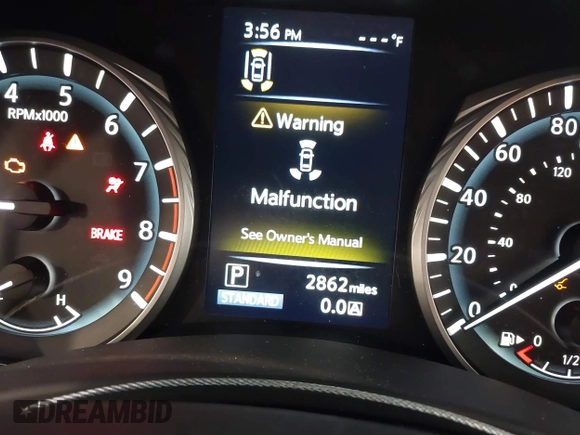 2024 Infiniti Q50 Luxe with VIN JN1EV7BR9RM631852, listed as a IAAI auction lot 40528778 with 2,862 mi miles and . Bid and sale history available at DreamBid. Image 16.