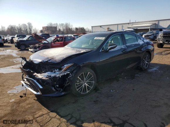 2025 Lexus ES with VIN 58ADA1C10SU056822, listed as a Copart auction lot 89183155 with 0 mi miles and Salvage Title. Bid and sale history available at carsss.com. Image 1.