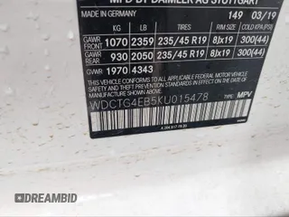 2019 Mercedes-Benz GLA 250 z VIN WDCTG4EB5KU015478, wystawiony jako IAAI lot #41488368 z przebiegiem Nie podano mil oraz . Historia ofert i sprzedaży dostępna na DreamBid. Obrazek 9.