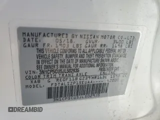 2018 Nissan Kicks SV with VIN 3N1CP5CU5JL502935, listed as a Copart auction lot 56126525 with 49,519 mi miles and Salvage title. Bid and sale history available at DreamBid. Image 13.