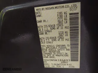 2017 Nissan Murano SL with VIN 5N1AZ2MH5HN181693, listed as a IAAI auction lot 41592637 with 90,770 mi miles. Bid and sale history available at carsss.com. Image 9.