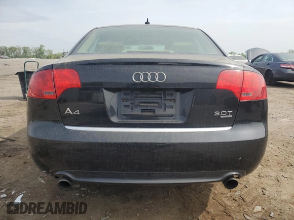 2008 Audi A4 2.0T with VIN WAUDF78E48A021736, listed as a Copart auction lot 54341175 with 184,165 mi miles and Clean Title. Bid and sale history available at carsss.com. Image 6.