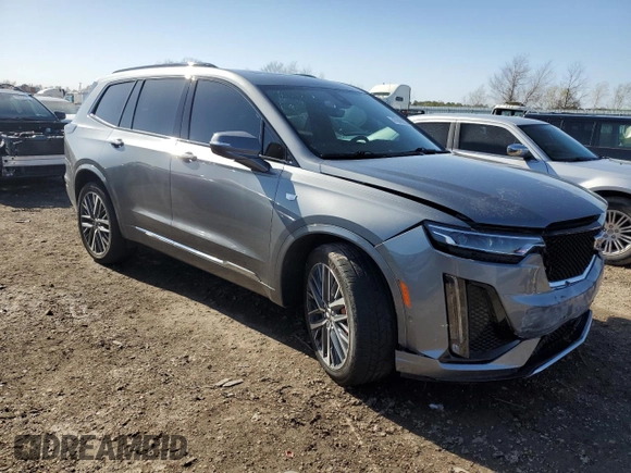 2022 Cadillac XT6 Sport with VIN 1GYKPGRS3NZ142843, listed as a Copart auction lot 47843925 with 26,668 mi miles and Salvage Title. Bid and sale history available at carsss.com. Image 4.