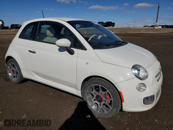 2014 FIAT 500 Sport with VIN 3C3CFFBR7ET205565, listed as a Copart auction lot 48123655 with 137,044 mi miles and Salvage Title. Bid and sale history available at carsss.com. Image 4.