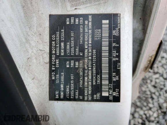 2010 Ford Transit Connect XLT z VIN NM0KS9BN0AT029396, wystawiony jako Copart lot #49437975 z przebiegiem 110 907 mil mil oraz Szkoda całkowita • Salvage title. Historia ofert i sprzedaży dostępna na DreamBid. Obrazek 13.