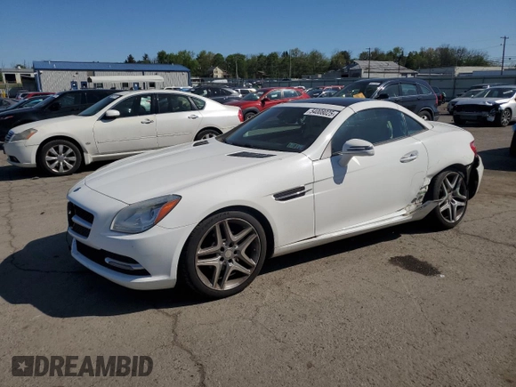 2014 Mercedes-Benz SLK 250 with VIN WDDPK4HA1EF081565, listed as a Copart auction lot 54008025 with 87,808 mi miles and Salvage title. Bid and sale history available at DreamBid. Image 1.