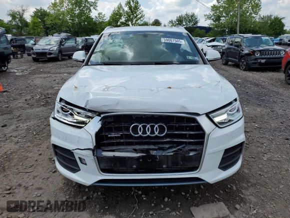 2017 Audi Q3 Premium with VIN WA1ECCFS3HR011650, listed as a Copart auction lot 59007505 with 67,728 mi miles and Salvage title. Bid and sale history available at DreamBid. Image 5.