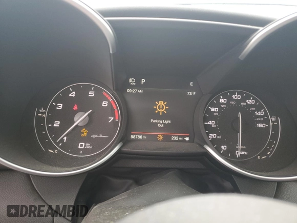 2019 Alfa Romeo Giulia Ti with VIN ZARFANBN0K7608498, listed as a Copart auction lot 61263775 with 58,786 mi miles and Salvage title. Bid and sale history available at DreamBid. Image 9.