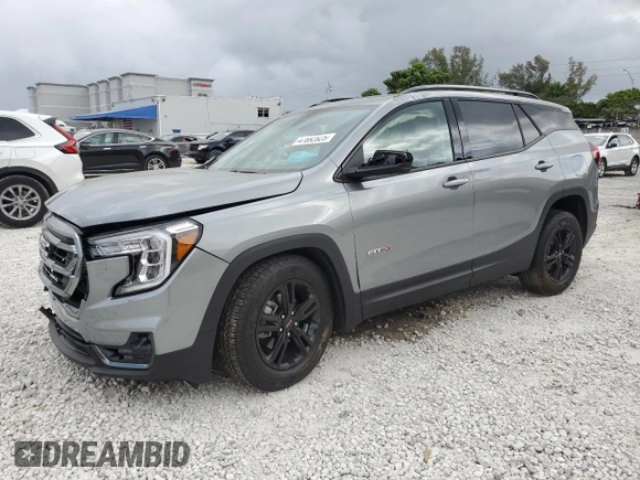 2024 GMC Terrain AT4 with VIN 3GKALYEG8RL332708, listed as a Copart auction lot 47692825 with 176 mi miles and Salvage Title. Bid and sale history available at carsss.com. Image 1.