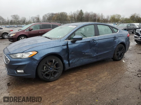 2019 Ford Fusion SE with VIN 3FA6P0HD6KR228591, listed as a Copart auction lot 52126565 with 35,012 mi miles and Salvage Title. Bid and sale history available at carsss.com. Image 1.