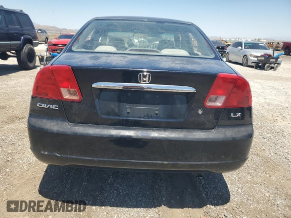 2001 Honda Civic LX with VIN JHMES165X1S008247, listed as a Copart auction lot 62525084 with 240,503 mi miles and Salvage Title. Bid and sale history available at carsss.com. Image 6.