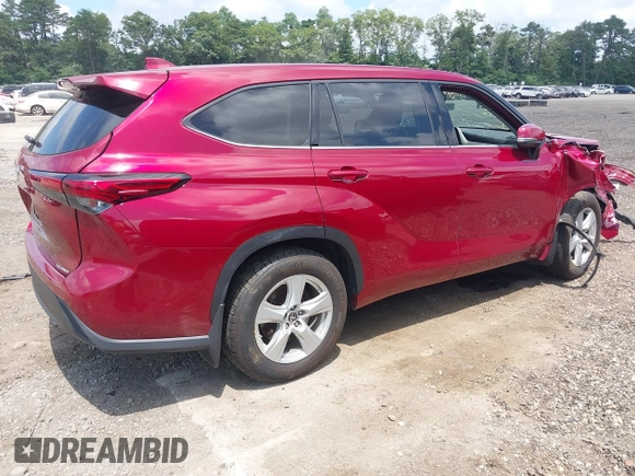 2021 Toyota Highlander L with VIN 5TDBZRBH8MS529396, listed as a IAAI auction lot 42708605 with 49,455 mi miles and . Bid and sale history available at DreamBid. Image 4.