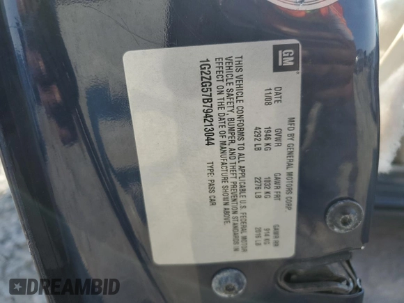 2009 Pontiac G6 w/1SA *Ltd Avail* with VIN 1G2ZG57B794213044, listed as a Copart auction lot 70571324 with 89,415 mi miles and Salvage Title. Bid and sale history available at carsss.com. Image 12.