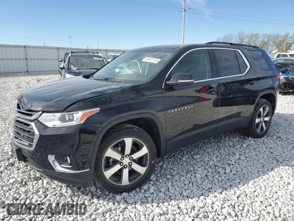 2021 Chevrolet Traverse LT z VIN 1GNERHKW5MJ186895, wystawiony jako Copart lot #53341715 z przebiegiem 72 066 mil mil oraz Szkoda całkowita • Salvage title. Historia ofert i sprzedaży dostępna na DreamBid. Obrazek 1.
