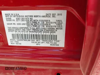 2015 Mitsubishi Outlander Sport ES with VIN 4A4AP3AU1FE053104, listed as a IAAI auction lot 40669797 with 127,778 mi miles. Bid and sale history available at carsss.com. Image 9.