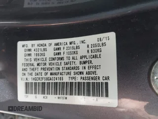 2016 Honda Accord Sport с VIN 1HGCR2F58GA024165, выставлен на аукционе IAAI как лот 42403558 с пробегом 228 746 миль миль и . История ставок и продаж доступна на DreamBid. Изображение 9.