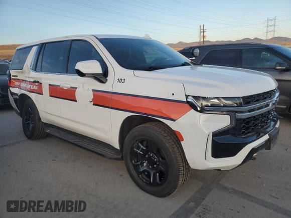 2021 Chevrolet Tahoe Commercial with VIN 1GNSKLED1MR360113, listed as a Copart auction lot 49041495 with 72,136 mi miles and Salvage title. Bid and sale history available at DreamBid. Image 4.