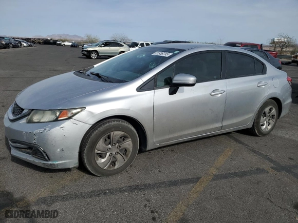 2014 Honda Civic Sedan LX with VIN 19XFB2F59EE024511, listed as a Copart auction lot 51936785 with 164,380 mi miles and Salvage Title. Bid and sale history available at carsss.com. Image 1.