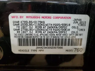 2016 Mitsubishi Outlander SE with VIN JA4AZ3A32GZ007066, listed as a Copart auction lot 53153005 with 176,989 mi miles and Salvage title. Bid and sale history available at DreamBid. Image 15.