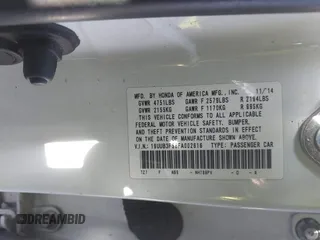 2015 Acura TLX V6 Tech with VIN 19UUB3F58FA002616, listed as a IAAI auction lot 41540955 with 91,956 mi miles. Bid and sale history available at carsss.com. Image 9.