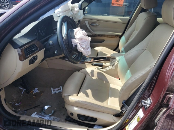 2007 BMW 3 Series 328i with VIN WBAVA37527NL15737, listed as a Copart auction lot 52809515 with Not provided miles and Salvage title. Bid and sale history available at DreamBid. Image 7.