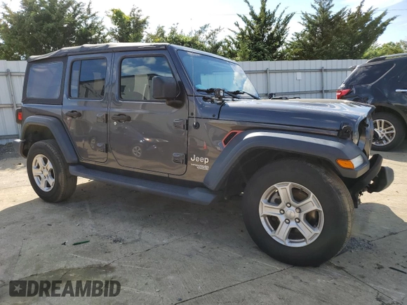 2018 Jeep Wrangler Unlimited Sport S with VIN 1C4HJXDG9JW273212, listed as a Copart auction lot 57762035 with 79,678 mi miles and Salvage title. Bid and sale history available at DreamBid. Image 4.