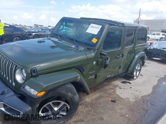 2022 Jeep Wrangler Unlimited Sahara Altitude with VIN 1C4HJXEG3NW194042, listed as a IAAI auction lot 42643314 with 32,091 mi miles and . Bid and sale history available at DreamBid. Image 6.