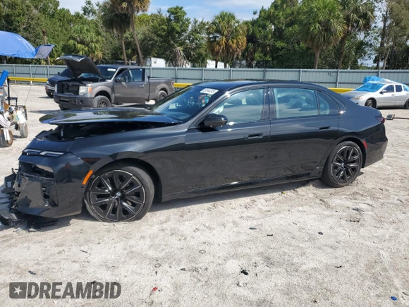 2023 BMW 7 Series 740i with VIN WBA23EH08PCM32908, listed as a Copart auction lot 59144245 with Not provided miles and Non repairable. Bid and sale history available at DreamBid. Image 1.