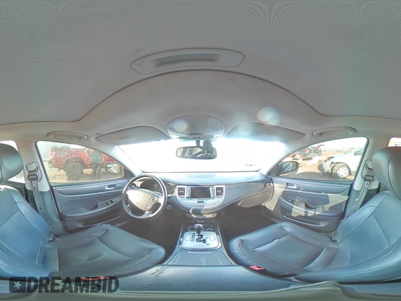 2013 Hyundai Genesis 3.8L with VIN KMHGC4DD0DU227354, listed as a Copart auction lot 46802225 with 157,652 mi miles and Salvage Title. Bid and sale history available at carsss.com. Image 14.