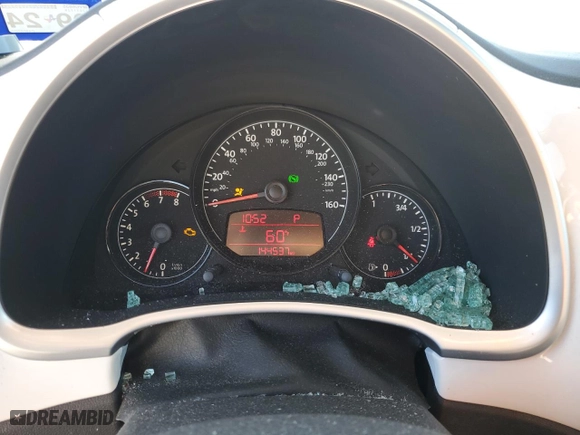 2012 Volkswagen Beetle 2.5L with VIN 3VWJX7AT0CM659261, listed as a Copart auction lot 79513824 with 144,537 mi miles and Salvage Title. Bid and sale history available at carsss.com. Image 9.