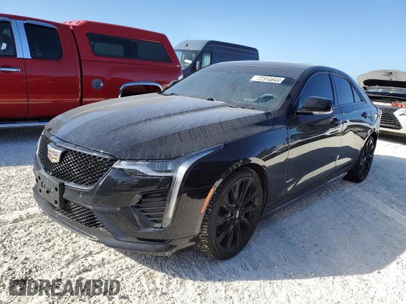 2021 Cadillac CT4 V-Series z VIN 1G6DH5RLXM0124791, wystawiony jako Copart lot #77314844 z przebiegiem 61 452 mil mil oraz Nie do naprawy • Non repairable. Historia ofert i sprzedaży dostępna na DreamBid. Obrazek 1.
