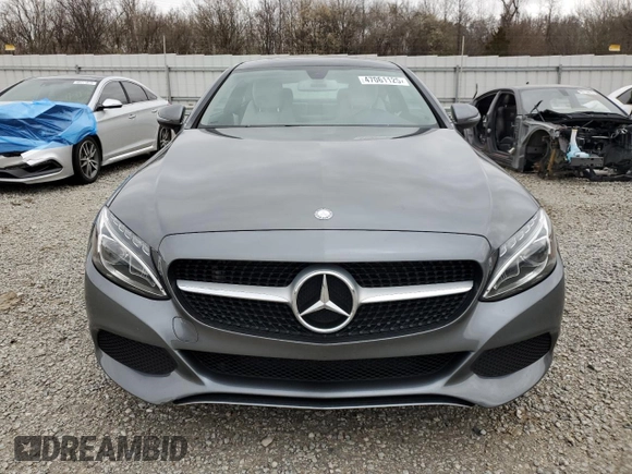 2017 Mercedes-Benz C 300 with VIN WDDWJ4JB3HF444647, listed as a Copart auction lot 47061125 with 48,172 mi miles and Salvage Title. Bid and sale history available at carsss.com. Image 5.