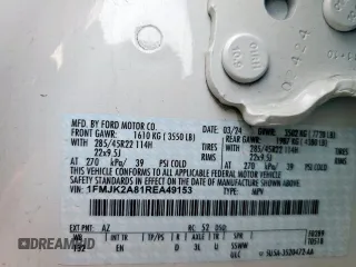 2024 Ford Expedition Max Limited with VIN 1FMJK2A81REA49153, listed as a Copart auction lot 57095595 with Not provided miles and Salvage title. Bid and sale history available at DreamBid. Image 13.