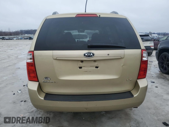 2009 Kia Sedona LX with VIN KNDMB233296311792, listed as a Copart auction lot 46840225 with 211,131 mi miles and Clean Title. Bid and sale history available at carsss.com. Image 6.