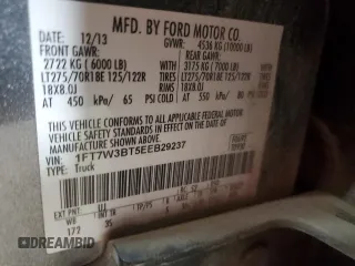 2014 Ford F-350 Platinum with VIN 1FT7W3BT5EEB29237, listed as a Copart auction lot 75745264 with 284,112 mi miles and Salvage title. Bid and sale history available at DreamBid. Image 12.
