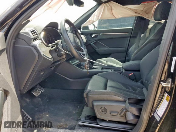 2020 Audi Q3 S line Prestige with VIN WA1FECF33L1043433, listed as a Copart auction lot 61084885 with 58,607 mi miles and Salvage title. Bid and sale history available at DreamBid. Image 7.