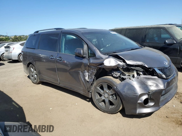 2017 Toyota Sienna SE with VIN 5TDXZ3DC5HS766941, listed as a Copart auction lot 56222045 with 94,250 mi miles and Salvage title. Bid and sale history available at DreamBid. Image 4.