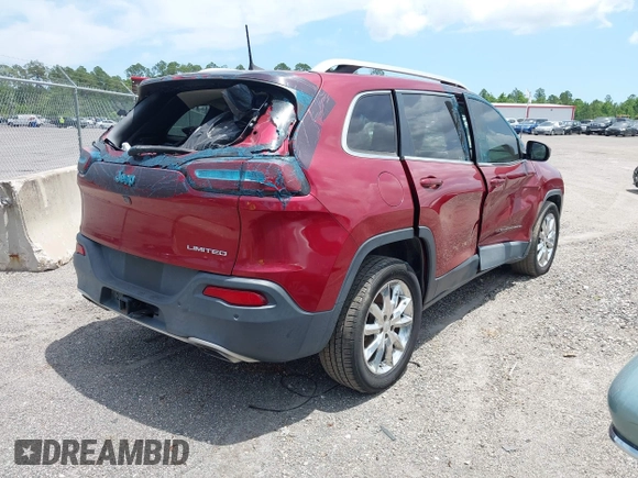 2017 Jeep Cherokee Limited with VIN 1C4PJLDSXHW653517, listed as a IAAI auction lot 42188367 with 152,441 mi miles. Bid and sale history available at carsss.com. Image 4.
