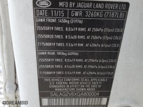 2016 Land Rover LR4 HSE with VIN SALAG2V6XGA800004, listed as a Copart auction lot 43198005 with NaN miles and Clean Title. Bid and sale history available at carsss.com. Image 13.
