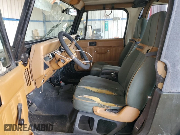 1995 Jeep Wrangler Sahara with VIN 1J4FY49S1SP256179, listed as a Copart auction lot 61137334 with 187,391 mi miles and Salvage Title. Bid and sale history available at carsss.com. Image 7.