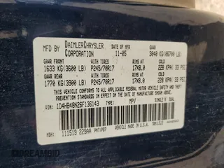 2006 Dodge Durango SLT with VIN 1D4HB48N26F136143, listed as a Copart auction lot 63785285 with 198,724 mi miles and Salvage title. Bid and sale history available at DreamBid. Image 13.