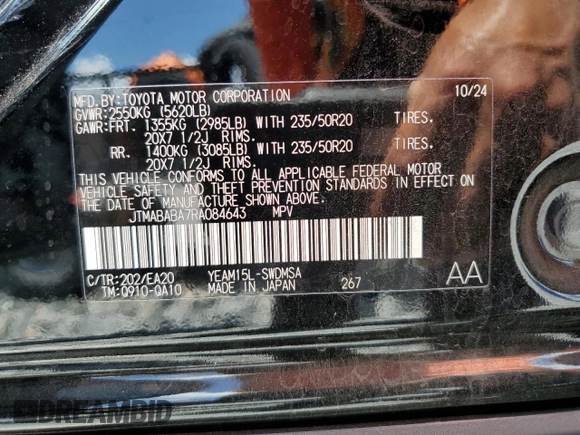 2024 Subaru Solterra Touring with VIN JTMABABA7RA084643, listed as a Copart auction lot 58500215 with Not provided miles and Non repairable. Bid and sale history available at DreamBid. Image 12.