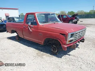 1986 Ford F-150 with VIN 1FTCF15N5GNA77448, listed as a IAAI auction lot 42032878 with 21,034 mi miles and . Bid and sale history available at DreamBid. Image 1.